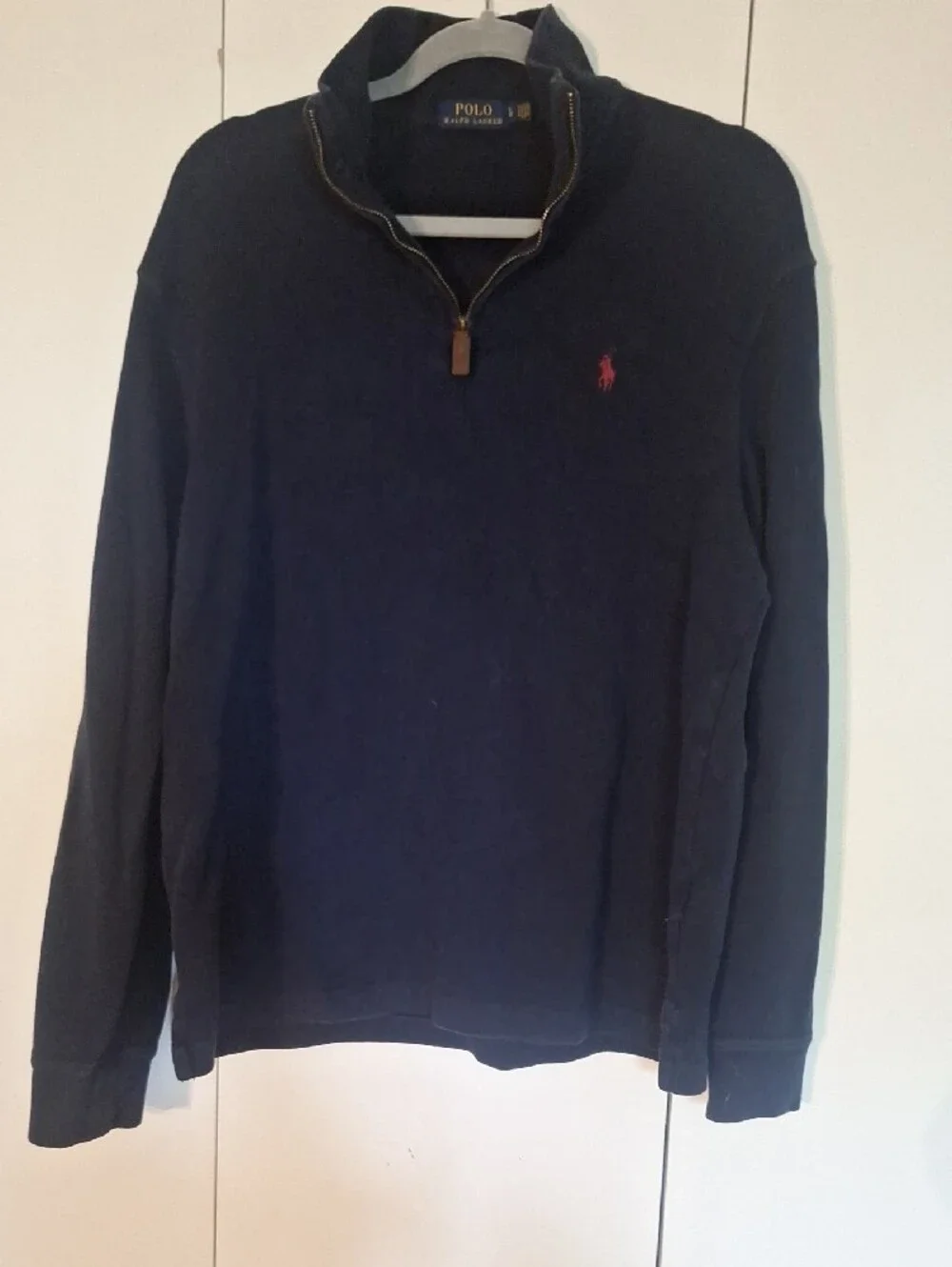 Polo by Ralph Lauren Navy Half-Zip Sweater with Red Pony